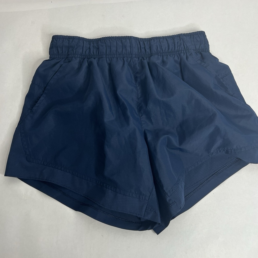 ATHLETIC WORKS Running Jogging Shorts Built-In Liner Womens  S 4-6 Navy Blue
